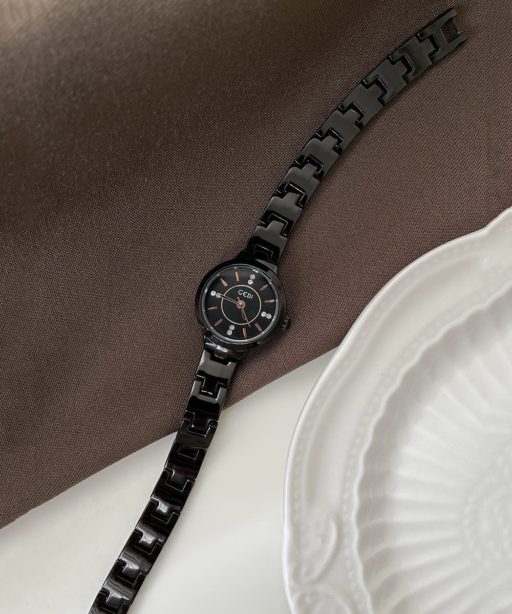 Montres boutique en alliage noir Hardlex avec mouvement à quartz - Amawinc