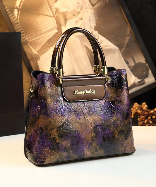 Sac fourre-tout en similicuir durable, dégradé violet, gaufré, boutique - Amawinc