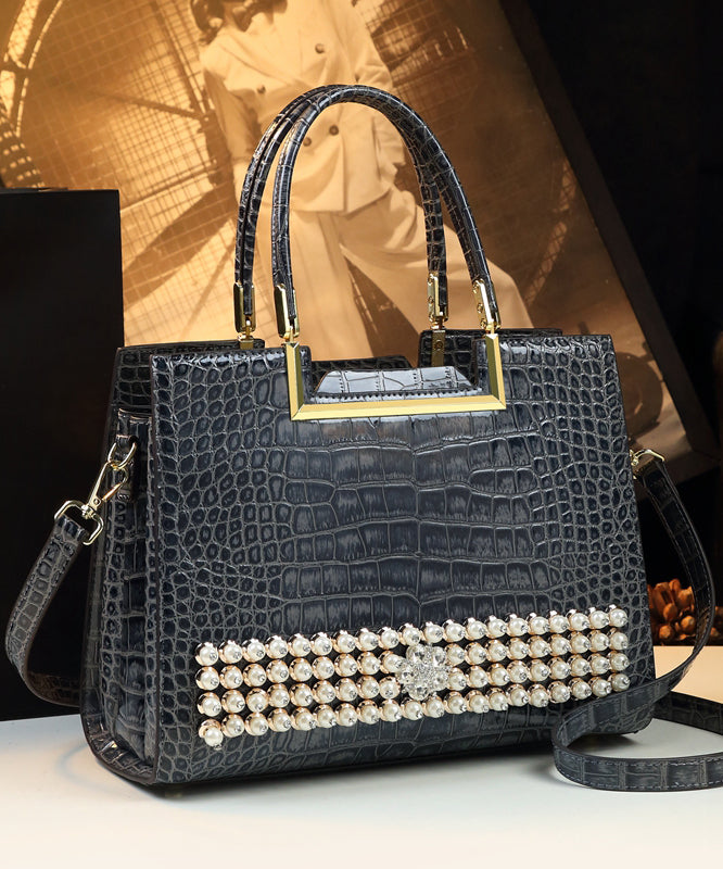 Sac fourre-tout grande capacité en similicuir gris Zircon Boutique - Amawinc