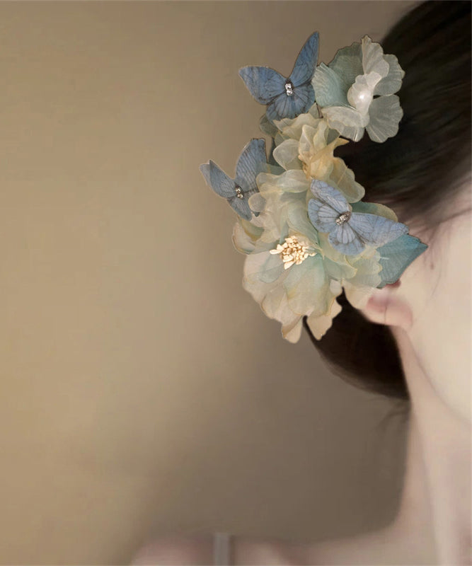 Petite épingle à cheveux florale en alliage de tulle jaune Boutique - Amawinc