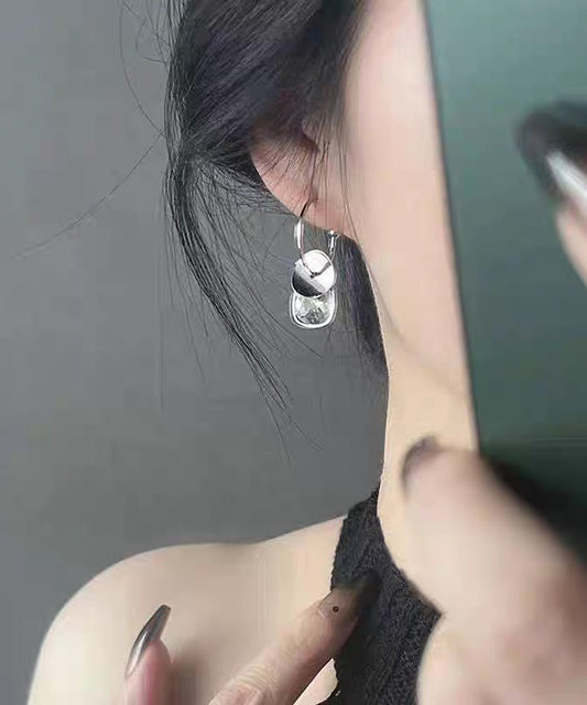 Boucles d'oreilles créoles en argent sterling et paillettes de cristal Boutique Silk - Amawinc