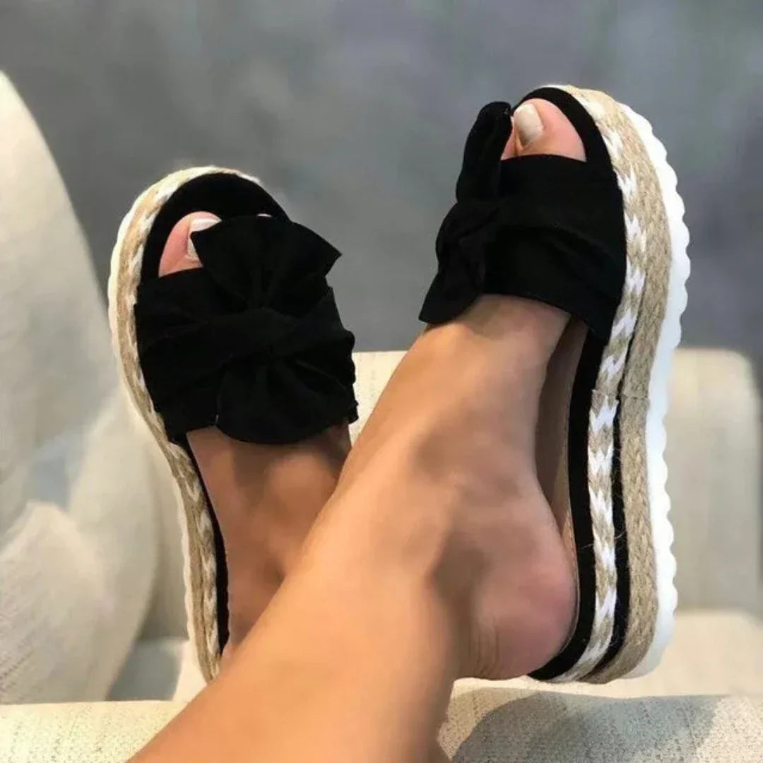 Sandales Compensées Brea Braid Bowknot Waylynn Avec Noeud Élégant Pour Été Pour Femme Confort Et Style