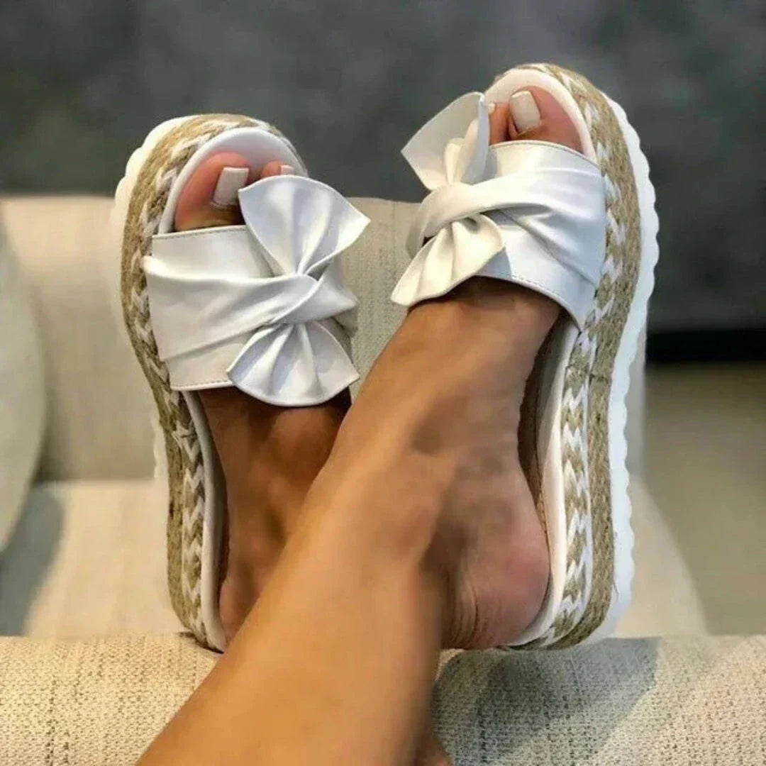 Sandales Compensées Brea Braid Bowknot Waylynn Avec Noeud Élégant Pour Été Pour Femme Confort Et Style