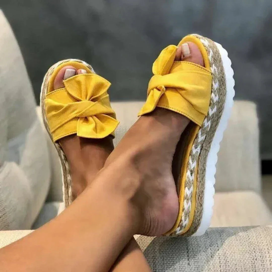 Sandales Compensées Brea Braid Bowknot Waylynn Avec Noeud Élégant Pour Été Pour Femme Confort Et Style