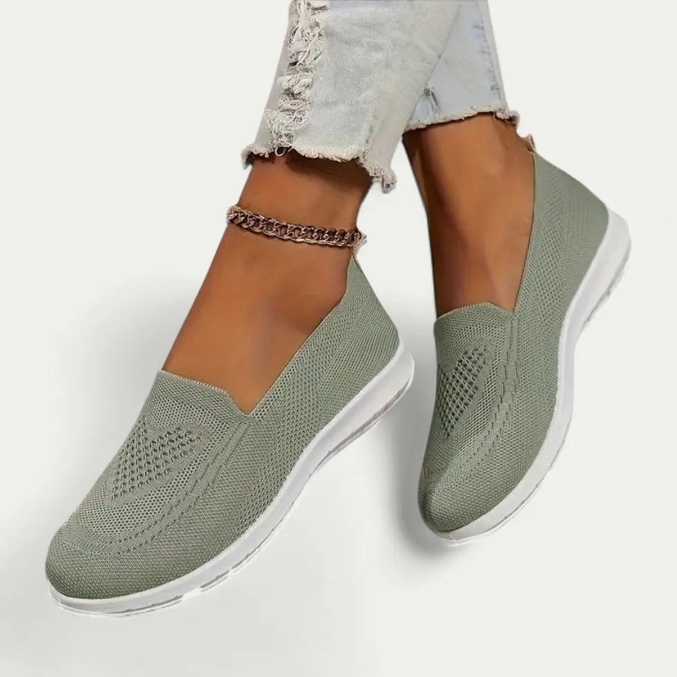 Chaussures De Marche Femme Respirantes Sans Lacets Confort Facile À Enfiler Style Amawinc