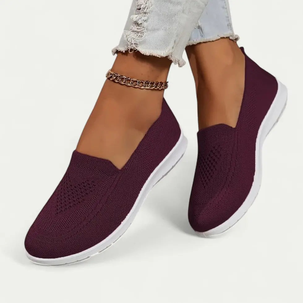 Chaussures De Marche Femme Respirantes Sans Lacets Confort Facile À Enfiler Style Amawinc