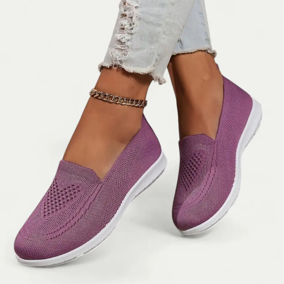 Chaussures De Marche Femme Respirantes Sans Lacets Confort Facile À Enfiler Style Amawinc