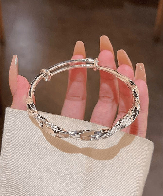 Bracelet jonc en soie, argent sterling et zircon - Amawinc