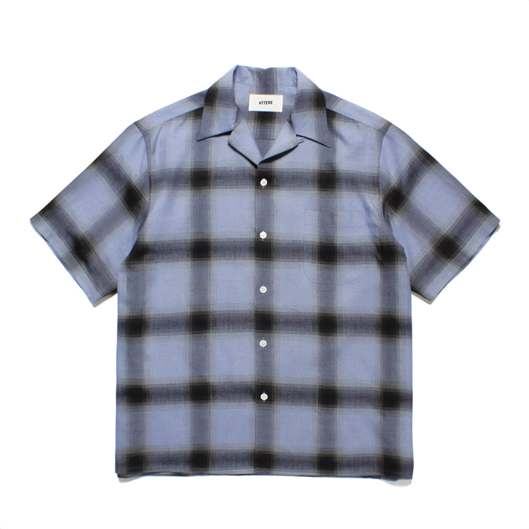 Chemise Cubaine À Carreaux Ombrés En Coton Premium À Manches Courtes Avec Col Curban
