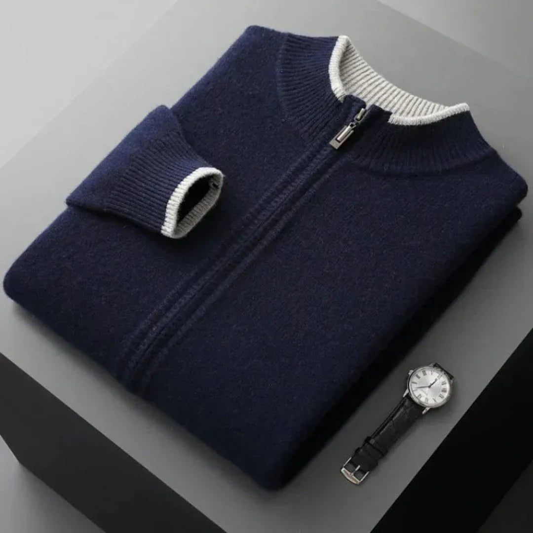 Ensemble Brody En Laine Mérinos Veste Zip À Maille Verticale Et Pantalon Décontracté À Taille Ajustable
