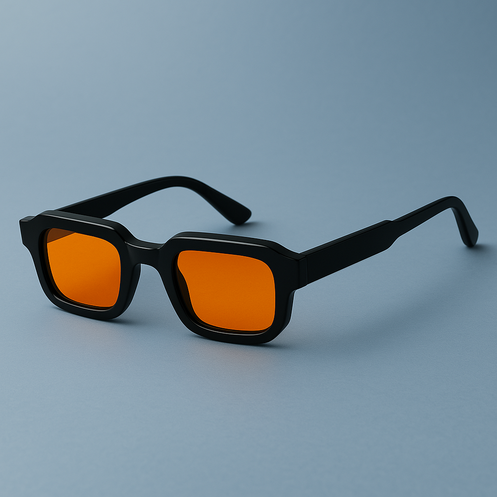 Lunettes De Soleil Lucent Metro Shades Cadre Transparent Carré Charme Retro Teinte Chaude Et Protection UV Totale