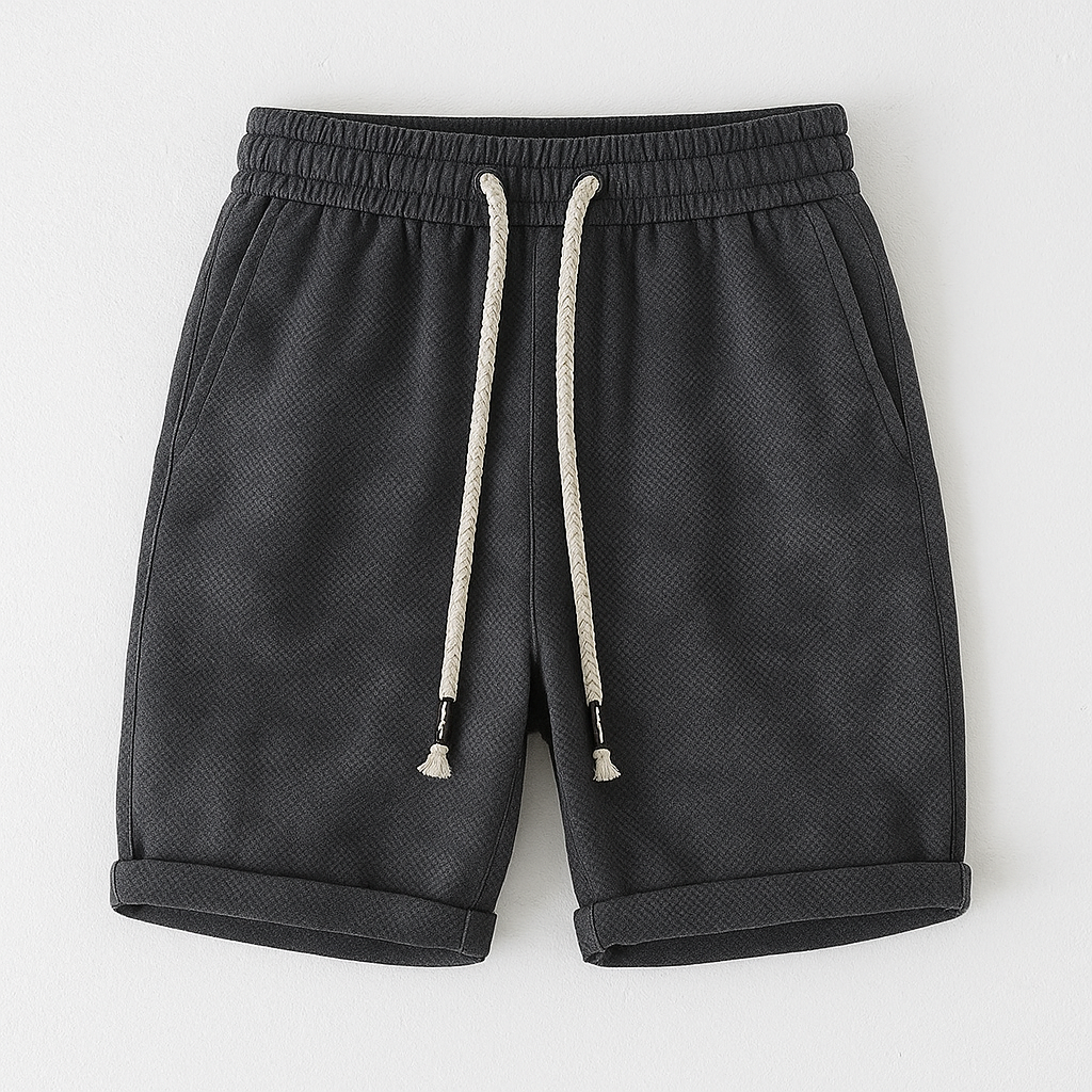 Shorts Tricot Lavé Brooklyn Avec Élastique Et Corde De Serrage Style Vintage Délavé