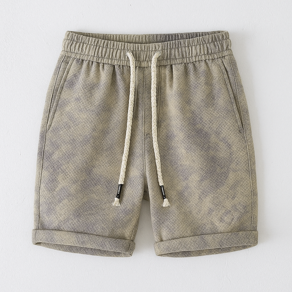 Shorts Tricot Lavé Brooklyn Avec Élastique Et Corde De Serrage Style Vintage Délavé