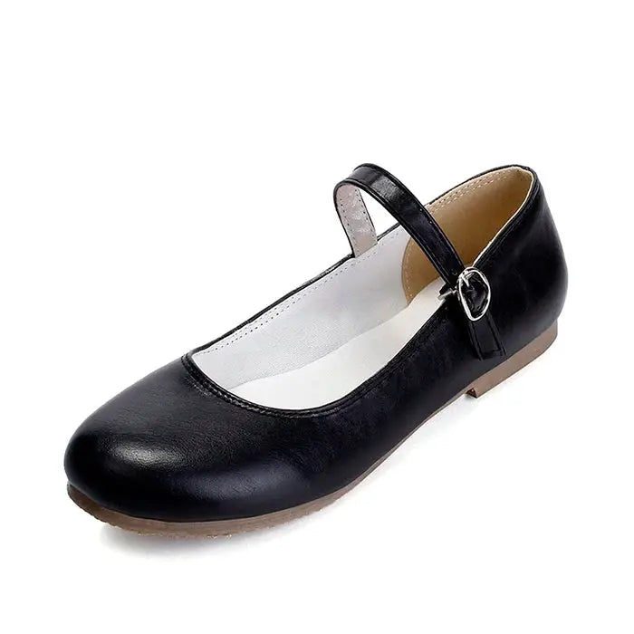 Chaussures Ballerines Noires à Bride Boucle Pour Femmes Confortables et Élégantes Pour Tous les Jours