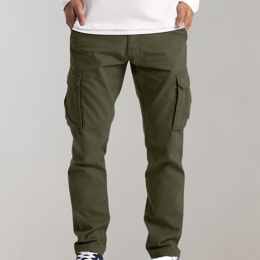 Pantalon Cargo Homme Coupe Décontractée En Coton Durable Avec Poches Multiples Pratiques Pour Quotidien Et Plein Air