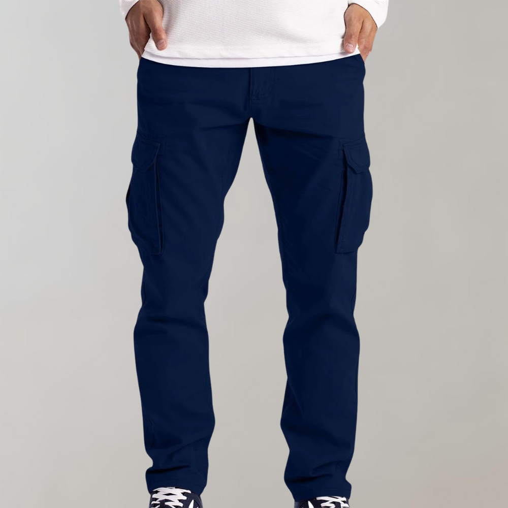 Pantalon Cargo Homme Coupe Décontractée En Coton Durable Avec Poches Multiples Pratiques Pour Quotidien Et Plein Air