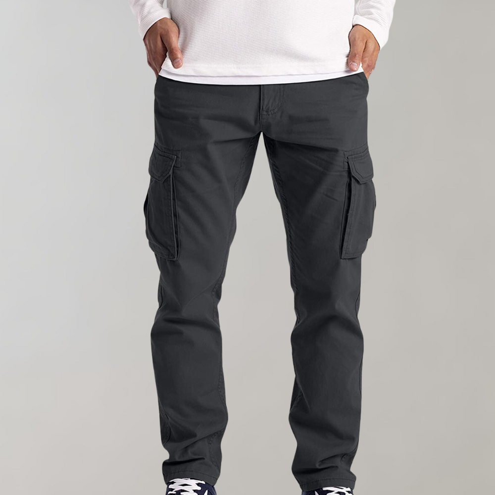 Pantalon Cargo Homme Coupe Décontractée En Coton Durable Avec Poches Multiples Pratiques Pour Quotidien Et Plein Air