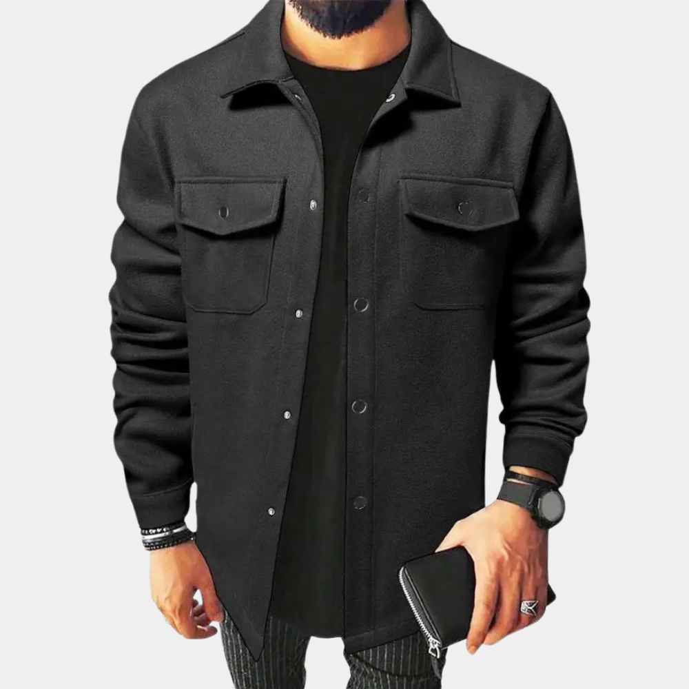 Veste Chemise Pour Homme Avec Col Classique Et Bouton Fermeture Manches Longues Coupe Décontractée Camel