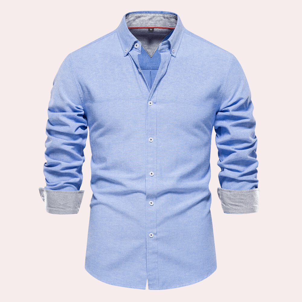 Chemise Homme 100 Coton Col Boutonné Coupe Ajustée Pour Formelle Et Décontractée Quotidienne