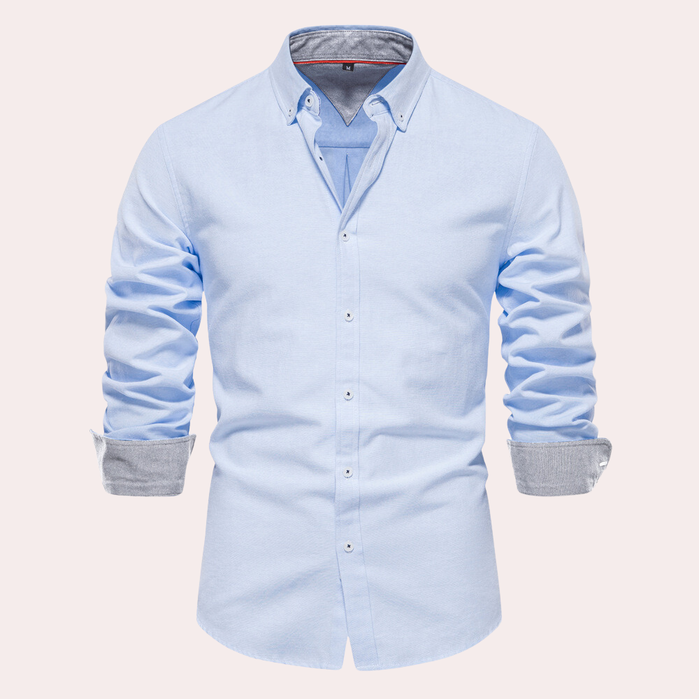 Chemise Homme 100 Coton Col Boutonné Coupe Ajustée Pour Formelle Et Décontractée Quotidienne