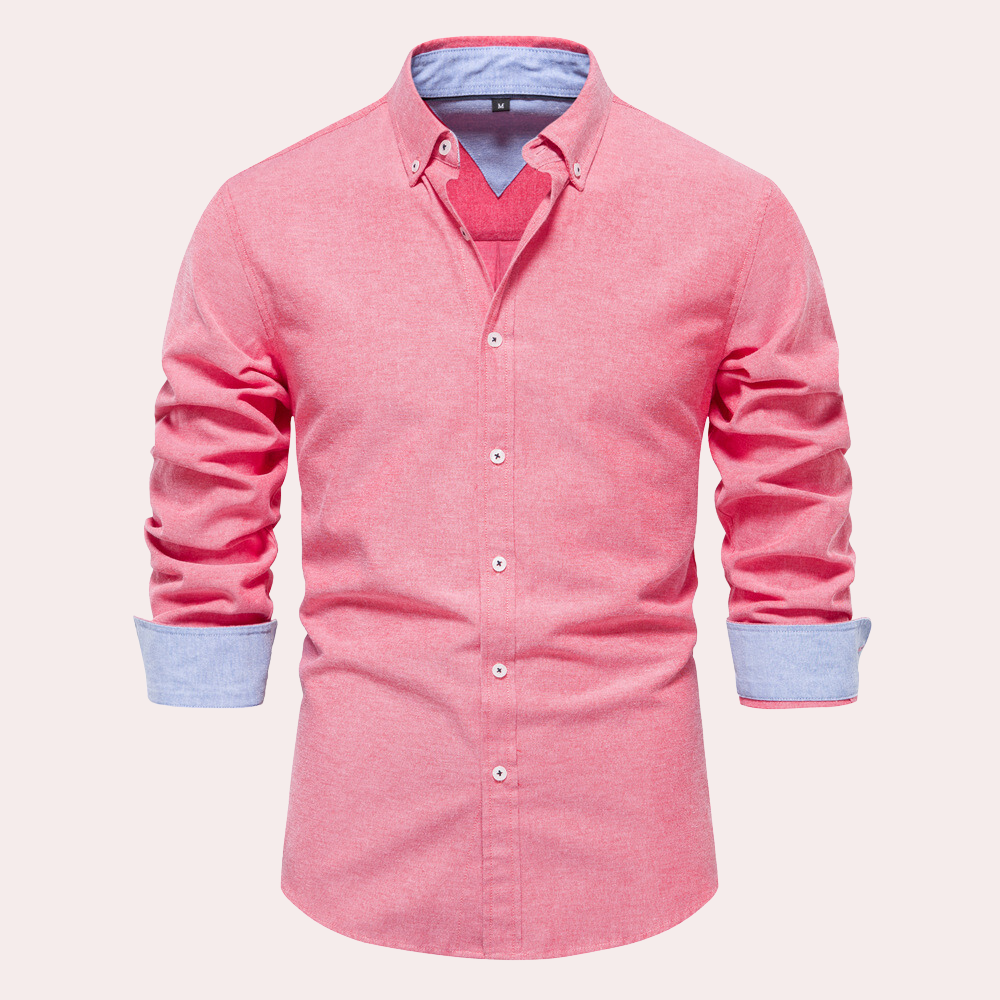 Chemise Homme 100 Coton Col Boutonné Coupe Ajustée Pour Formelle Et Décontractée Quotidienne