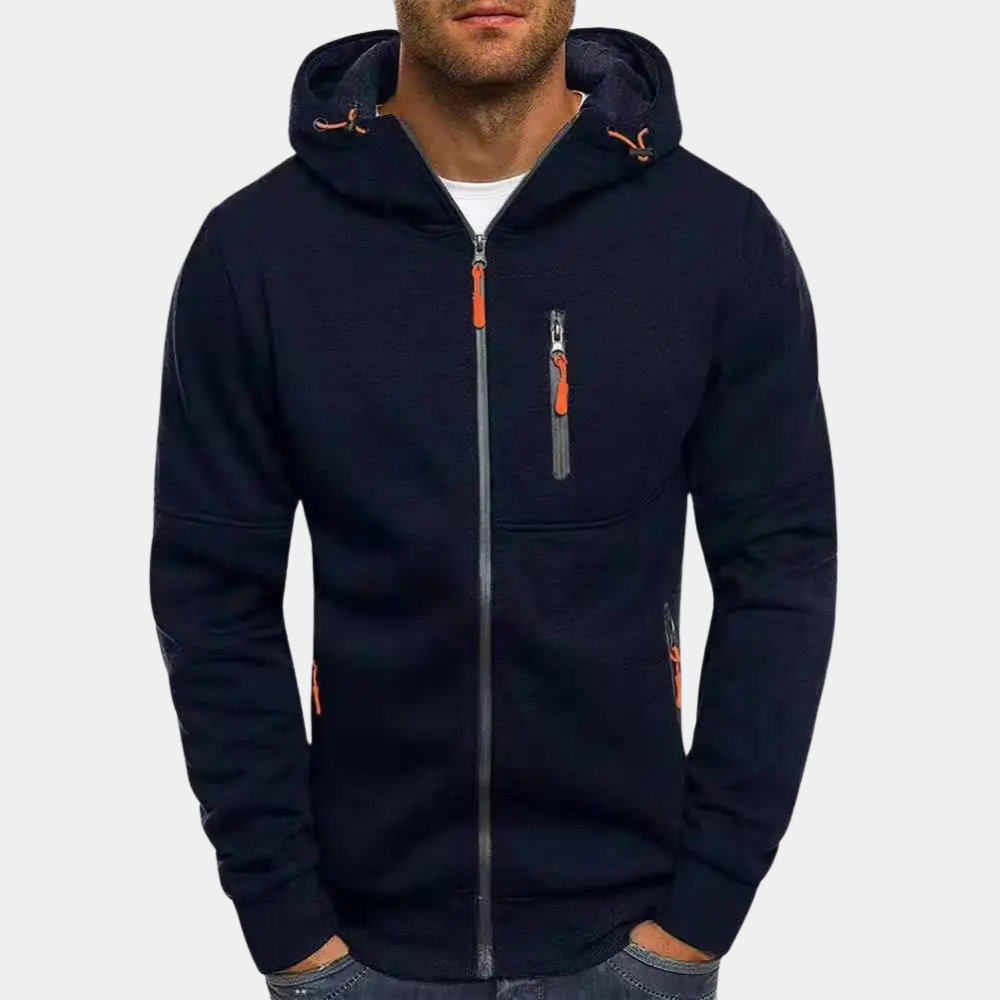 Sweat À Capuche Zippé Intégral Avec Bords Côtés Et Poches Zippées Sécurisées Par Amawinc