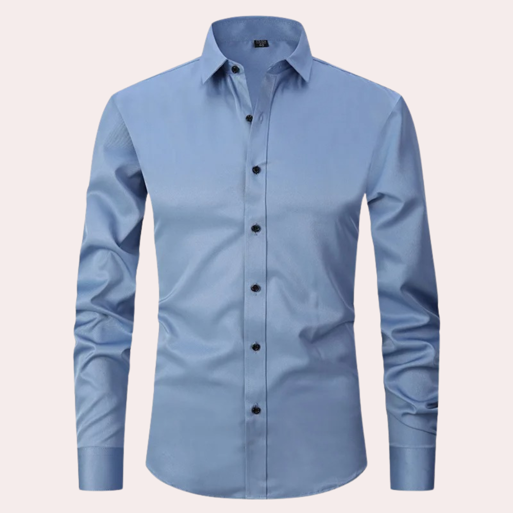 Chemise Homme Amawinc Coupe Classique Ajustée Manches Longues Col Évasé Boutons Pour Tenue Formelle Et Décontractée