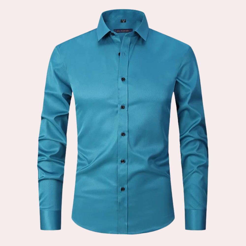 Chemise Homme Amawinc Coupe Classique Ajustée Manches Longues Col Évasé Boutons Pour Tenue Formelle Et Décontractée