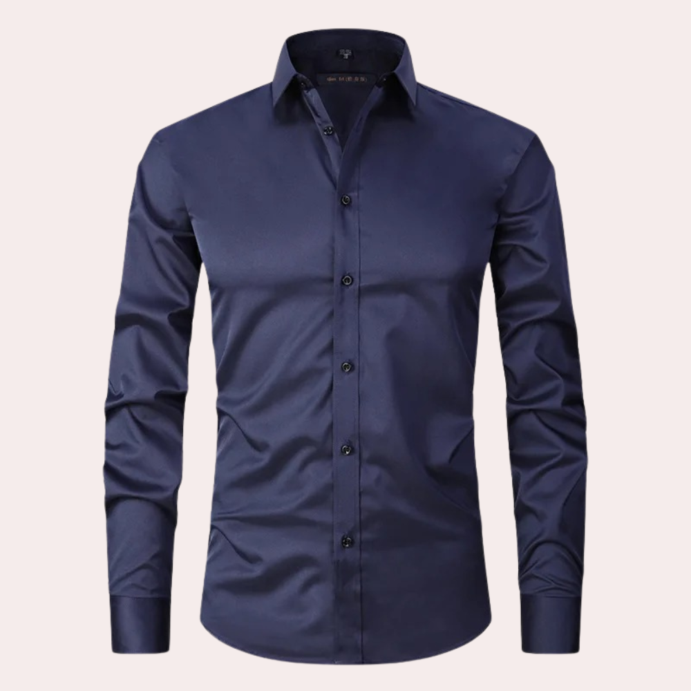 Chemise Homme Amawinc Coupe Classique Ajustée Manches Longues Col Évasé Boutons Pour Tenue Formelle Et Décontractée