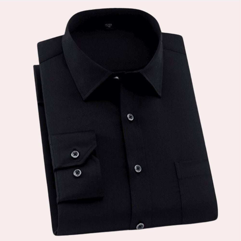 Chemise Homme Coton Sans Repassage Avec Col Classique Coupe Droite Manches Ajustables Pour Toutes Occasions