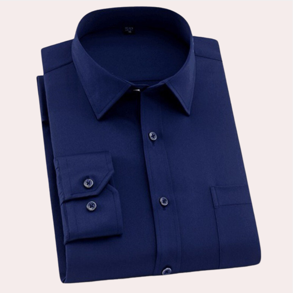 Chemise Homme Coton Sans Repassage Avec Col Classique Coupe Droite Manches Ajustables Pour Toutes Occasions