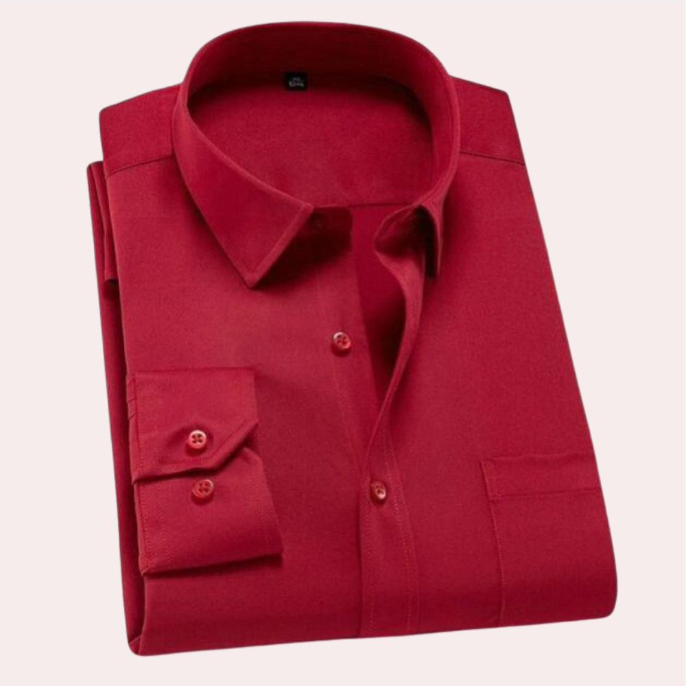 Chemise Homme Coton Sans Repassage Avec Col Classique Coupe Droite Manches Ajustables Pour Toutes Occasions