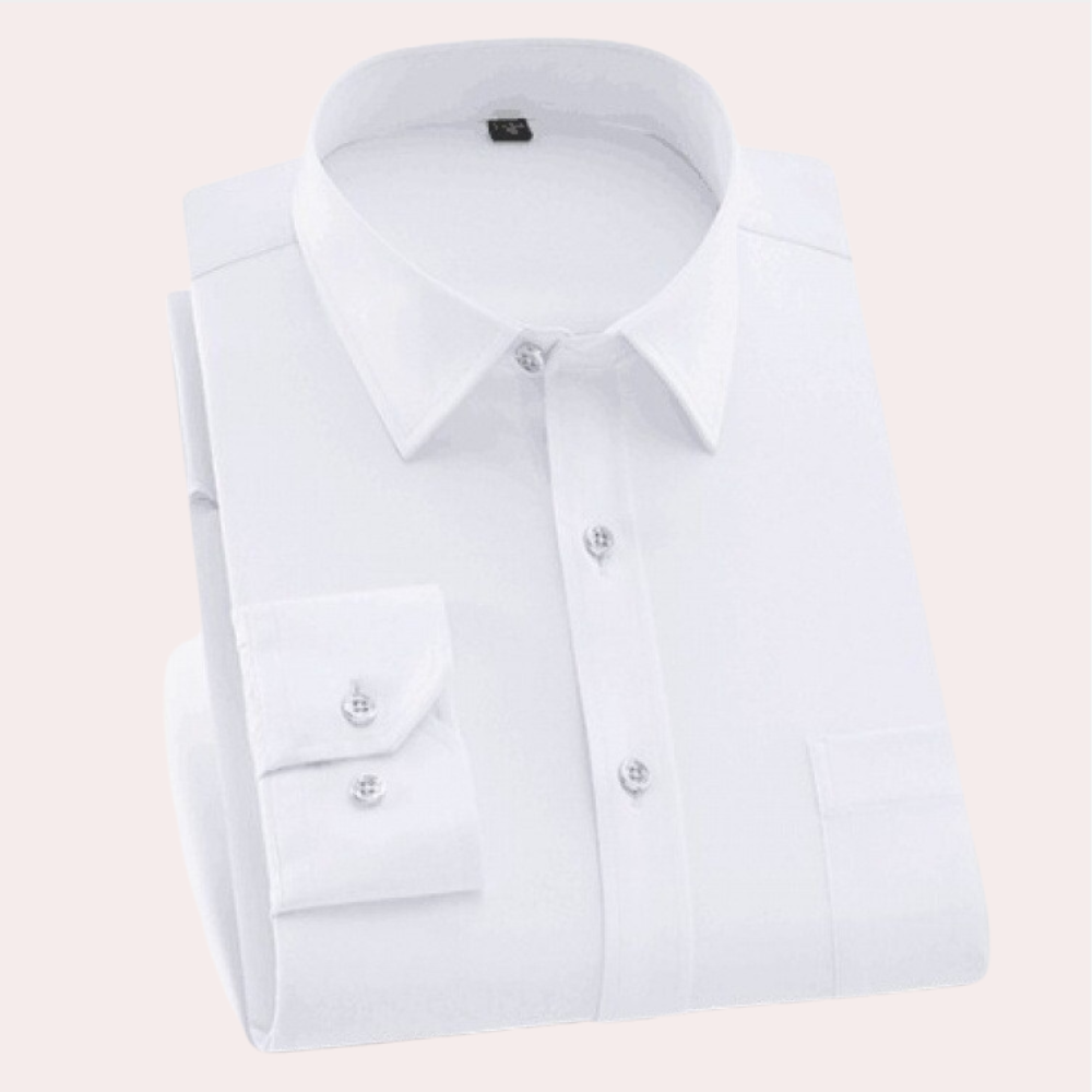 Chemise Homme Coton Sans Repassage Avec Col Classique Coupe Droite Manches Ajustables Pour Toutes Occasions