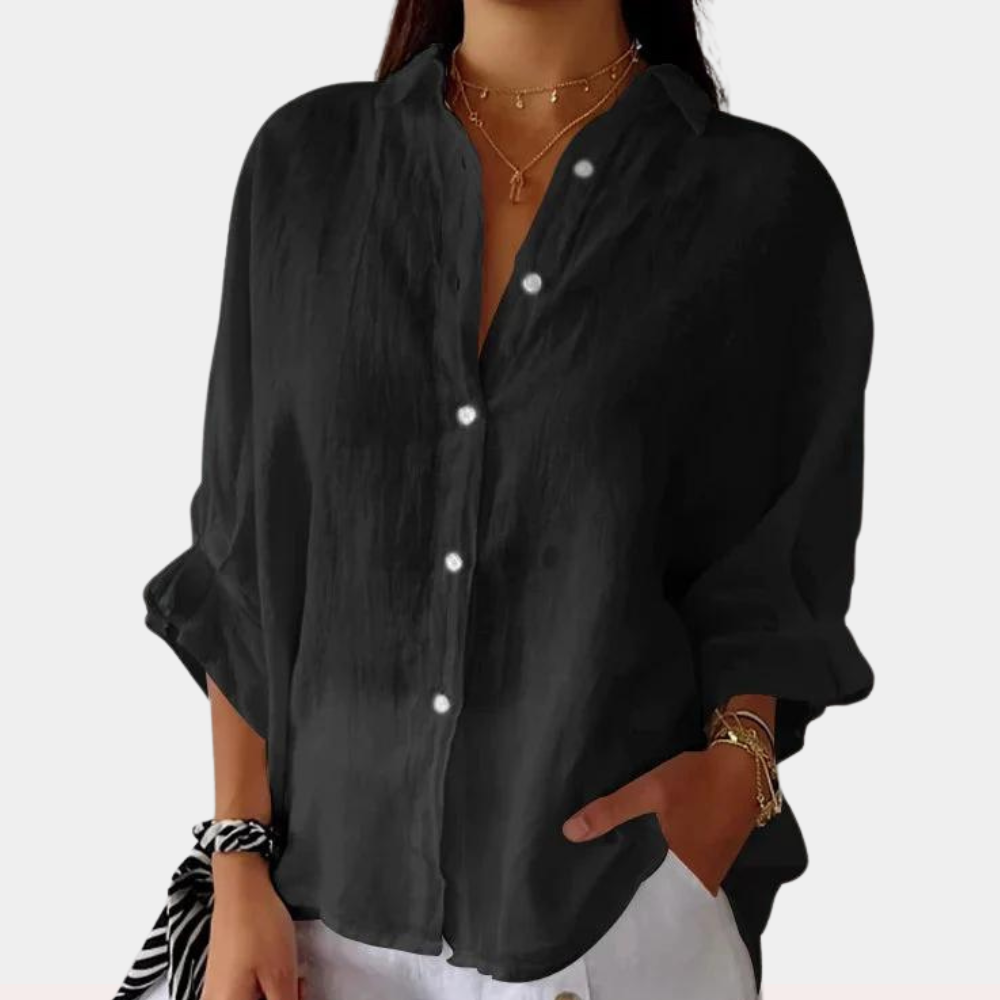 Chemise Femme Légère Oversize À Manches Longues Avec Fermeture Par Boutons Amawinc Pour Été Décontracté