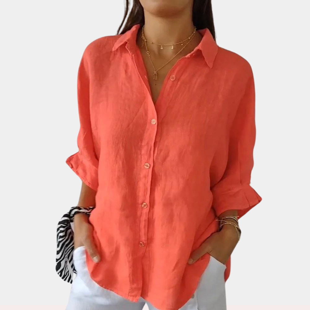 Chemise Femme Légère Oversize À Manches Longues Avec Fermeture Par Boutons Amawinc Pour Été Décontracté