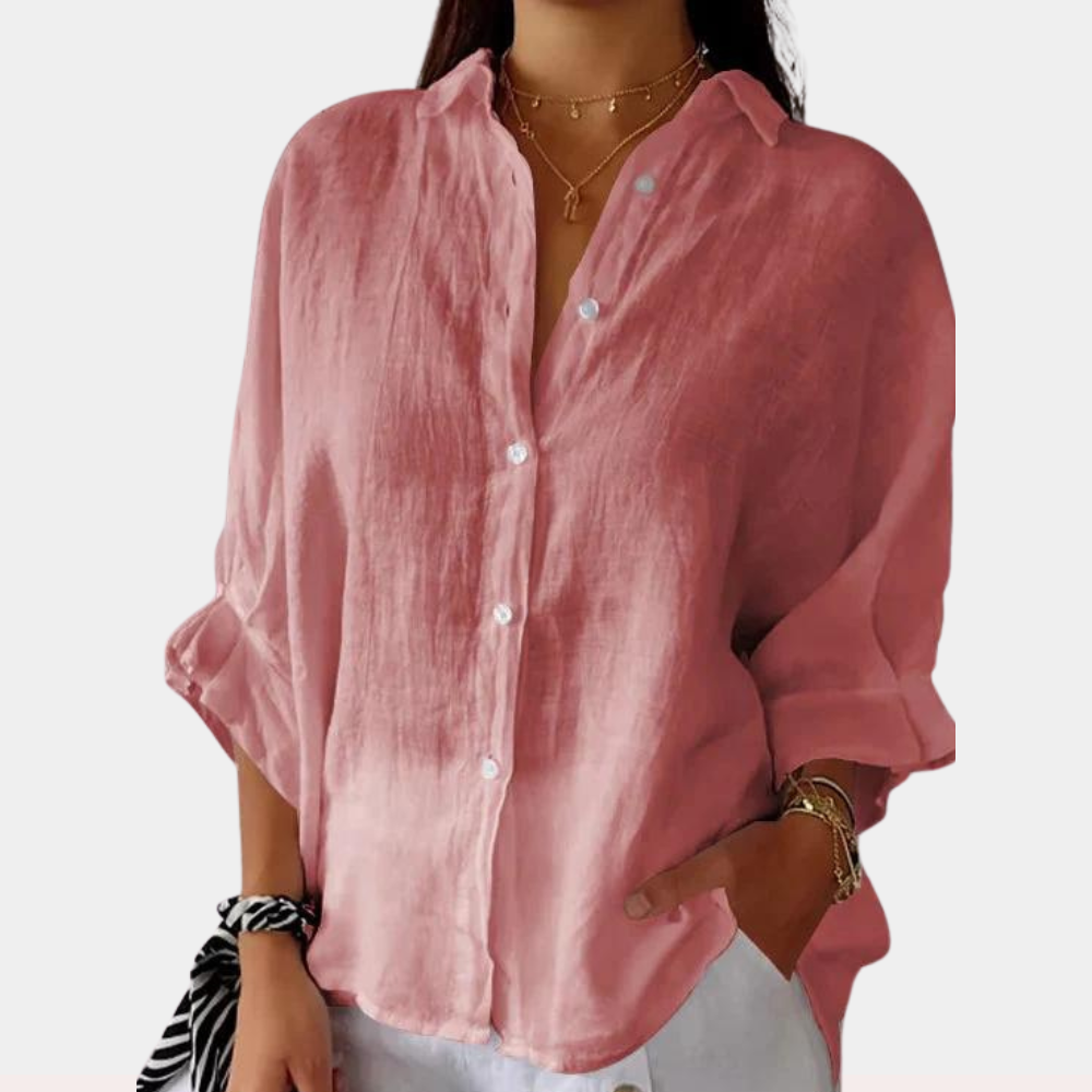 Chemise Femme Légère Oversize À Manches Longues Avec Fermeture Par Boutons Amawinc Pour Été Décontracté