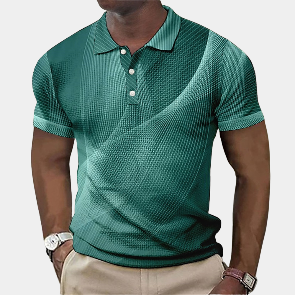 Polo Pour Homme Slim Fit À Motif Texturé Manches Courtes Col Classique Nordic Flair