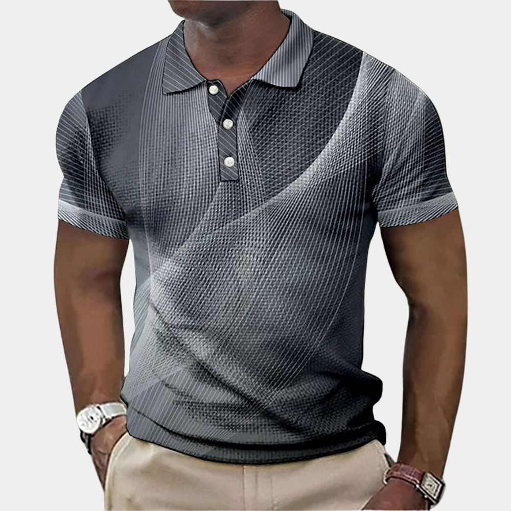 Polo Pour Homme Slim Fit À Motif Texturé Manches Courtes Col Classique Nordic Flair