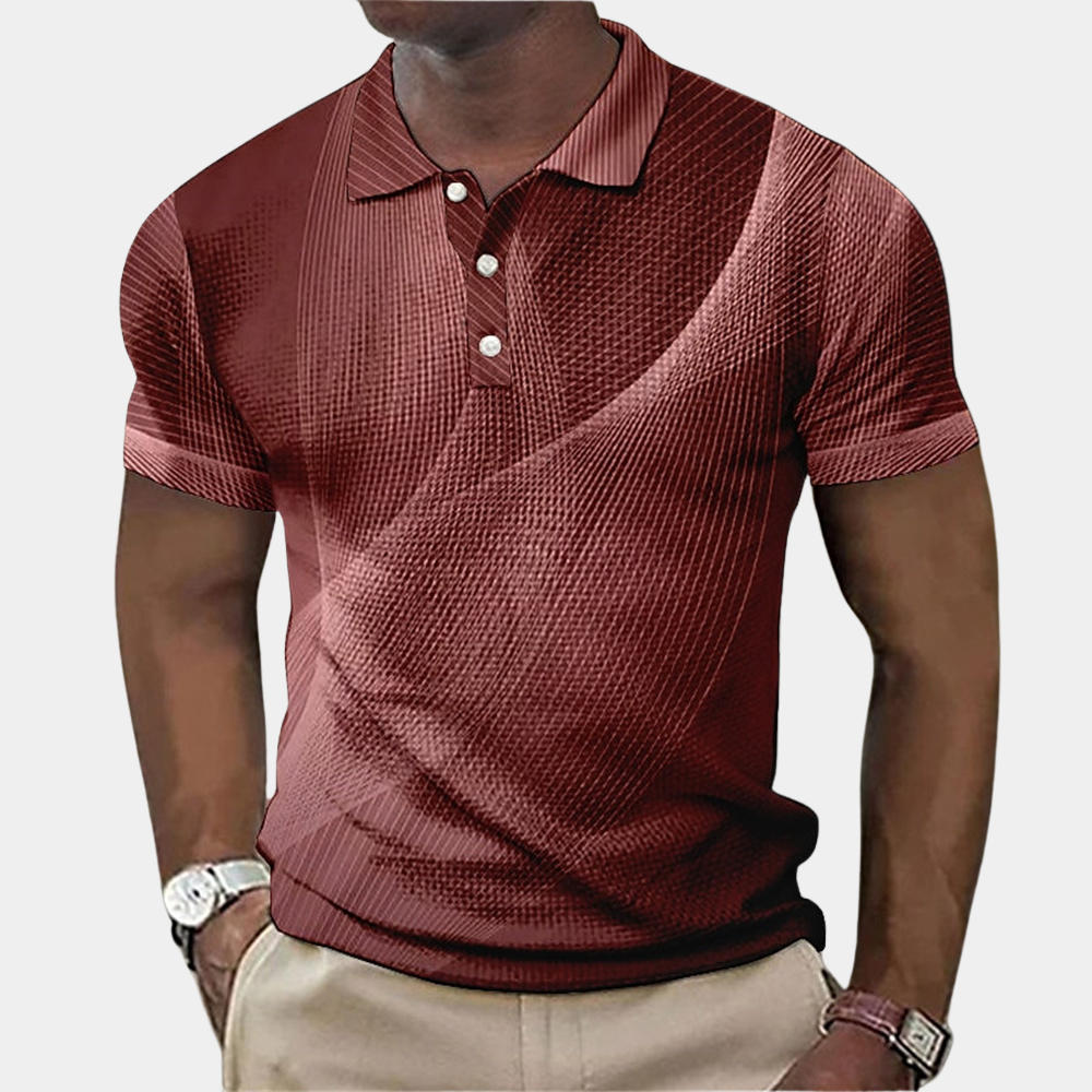 Polo Pour Homme Motif Moderne Abstrait Col Côtelé Manches Courtes Fermeture À Boutons Style Smart Casual