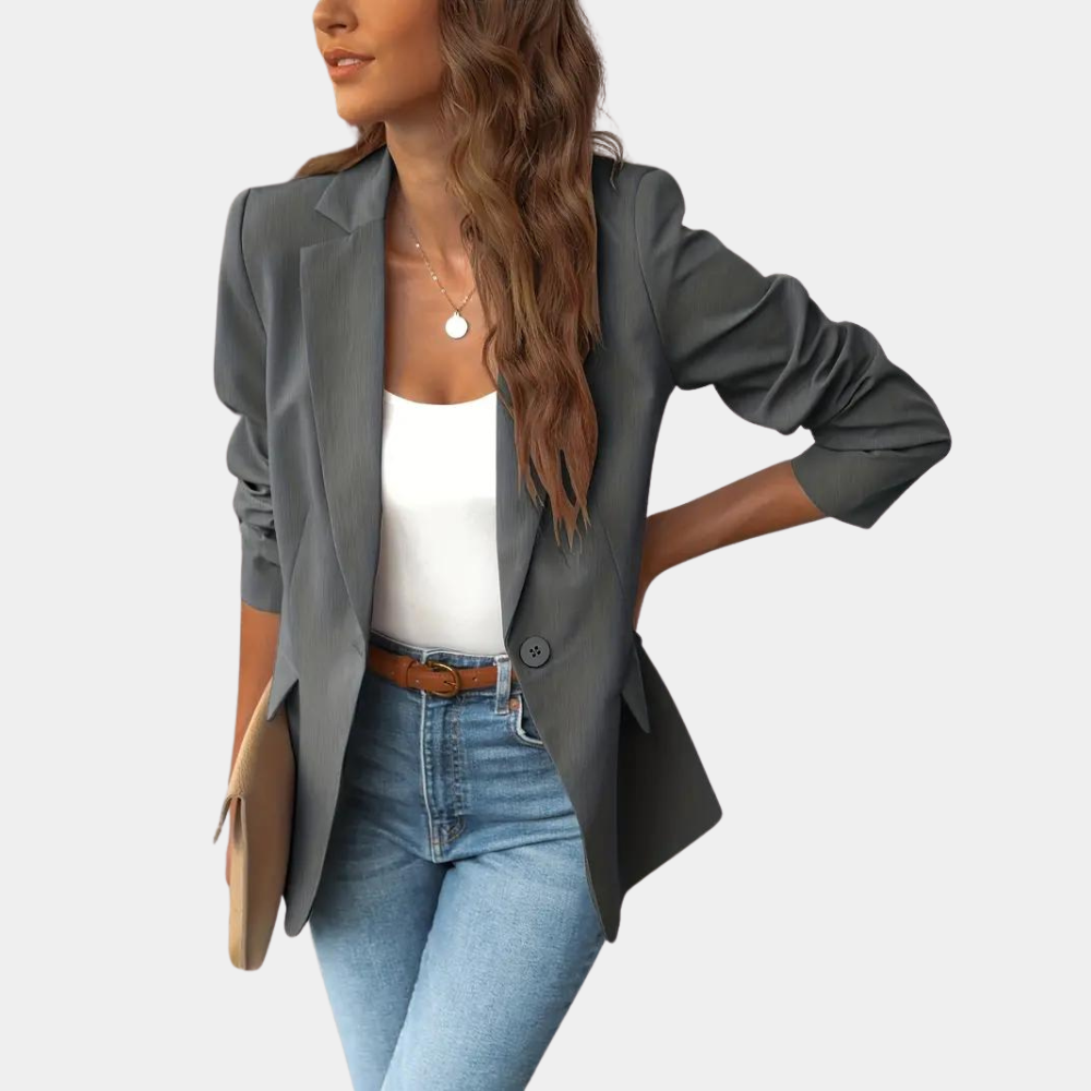 Blazer Pour Femmes Coupe Classique Tailorée Simple À Un Bouton Ajusté Et Flatteur Pour Le Travail Et Moments Quotidiens