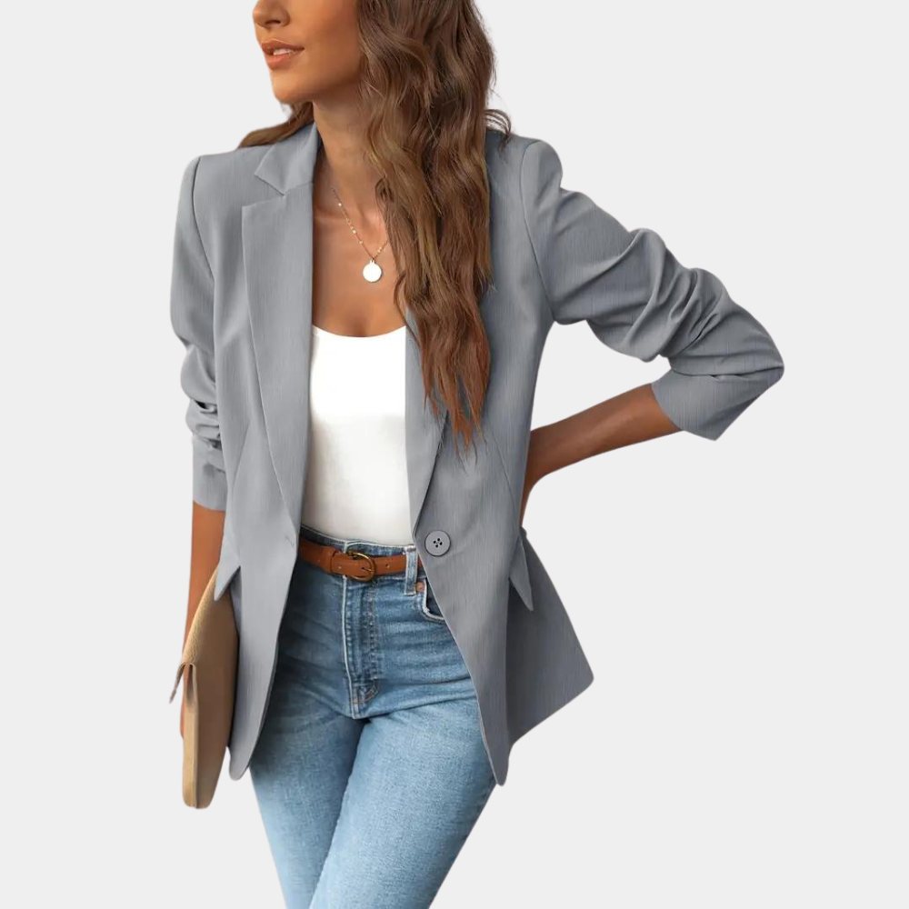 Blazer Pour Femmes Coupe Classique Tailorée Simple À Un Bouton Ajusté Et Flatteur Pour Le Travail Et Moments Quotidiens