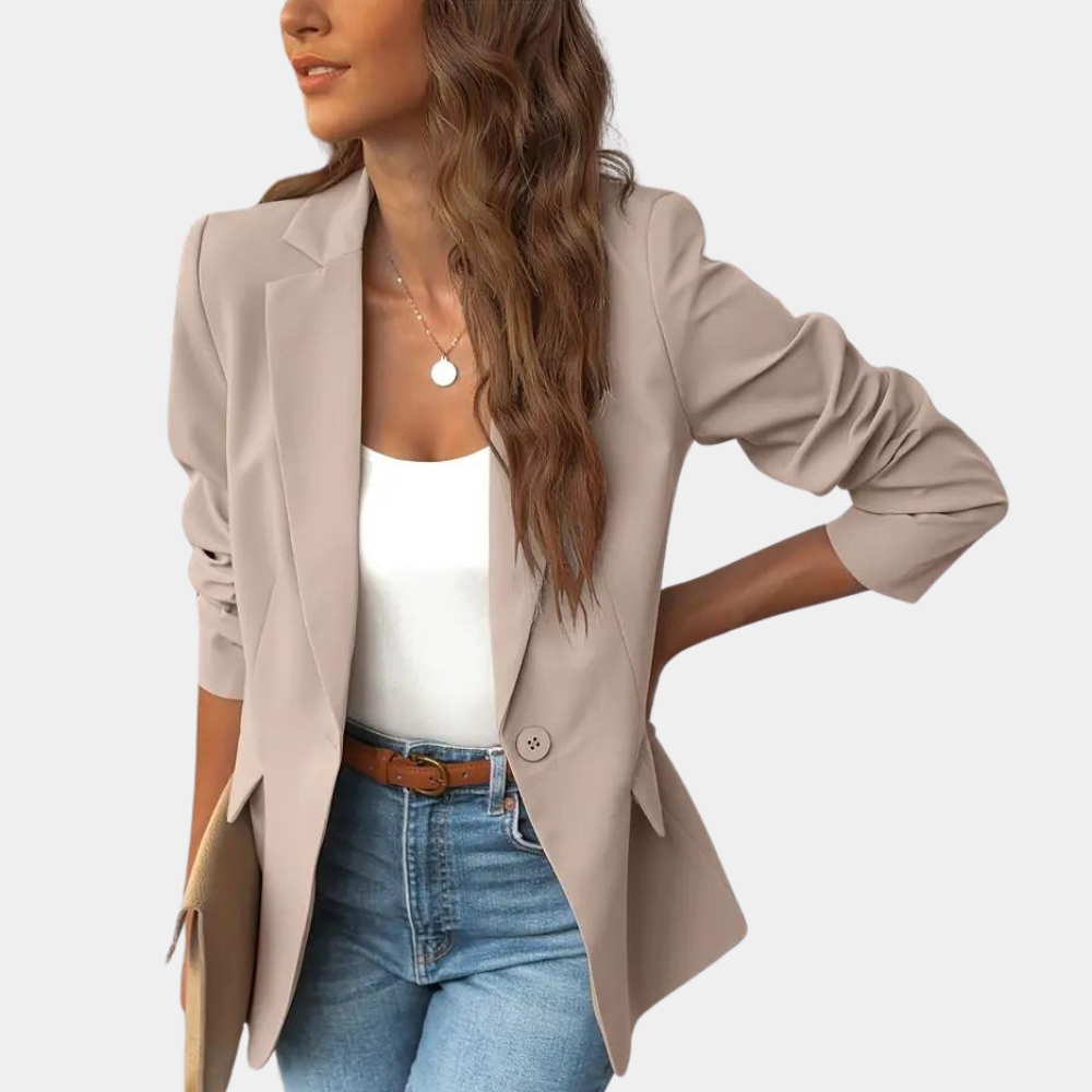 Blazer Pour Femmes Coupe Classique Tailorée Simple À Un Bouton Ajusté Et Flatteur Pour Le Travail Et Moments Quotidiens