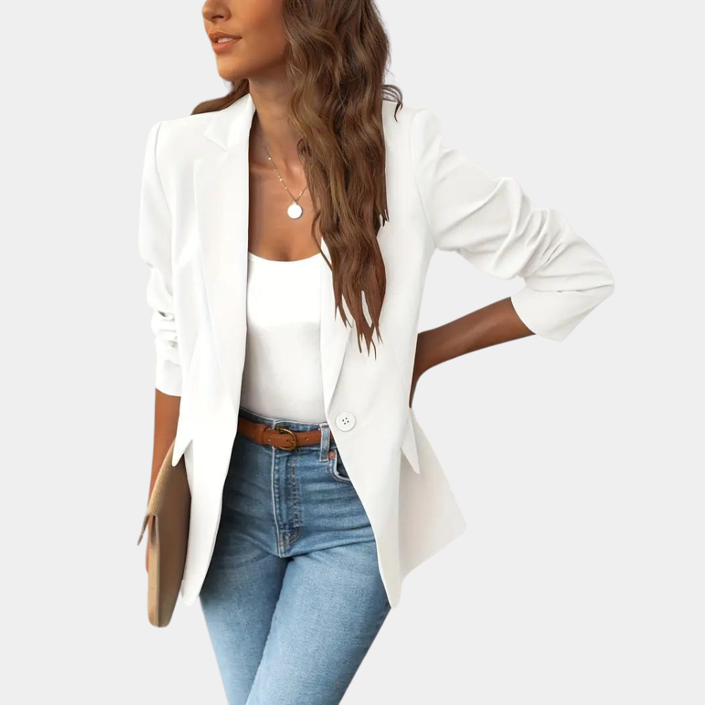Blazer Pour Femmes Coupe Classique Tailorée Simple À Un Bouton Ajusté Et Flatteur Pour Le Travail Et Moments Quotidiens