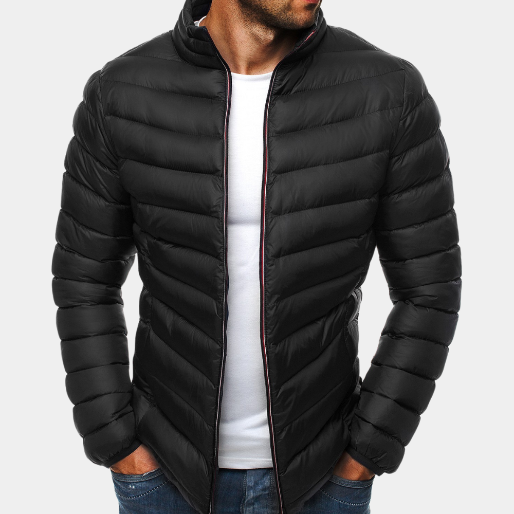 Veste Matelassée Homme Ultra Légère Coupe Slim Imperméable Au Vent Avec Col Haut Amawinc