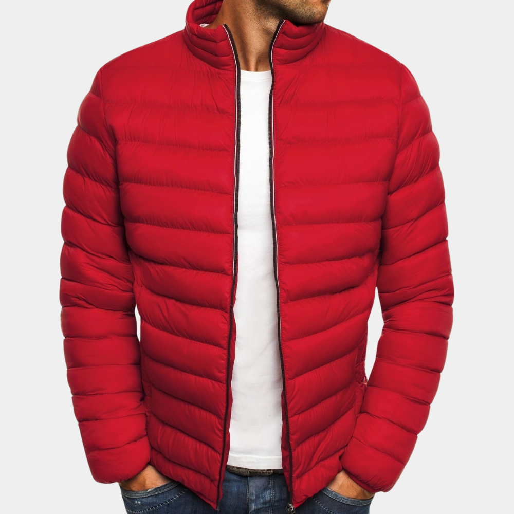 Veste Matelassée Homme Ultra Légère Coupe Slim Imperméable Au Vent Avec Col Haut Amawinc