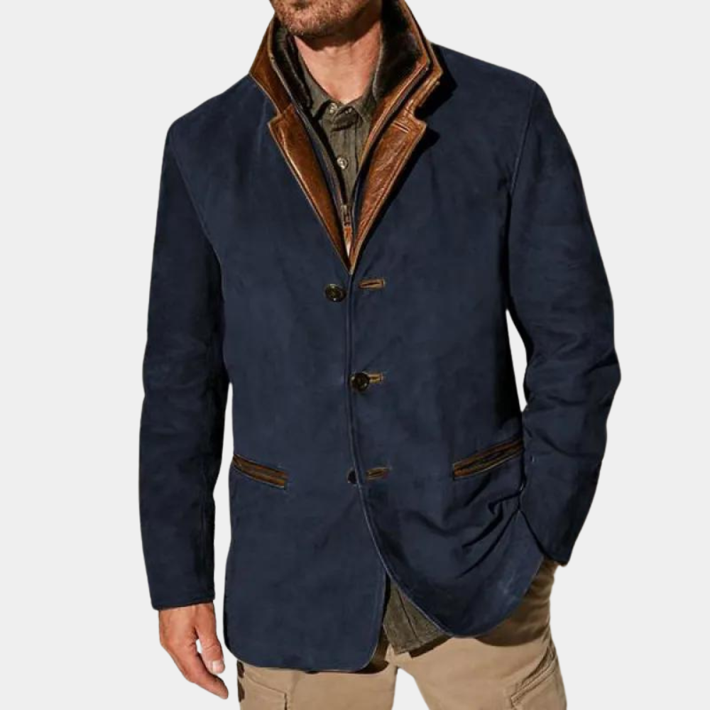 Veste En Cuir Avec Aspect Suédé Et Détails Riches Look Classique Inspiration Nordique Brun Pour Homme