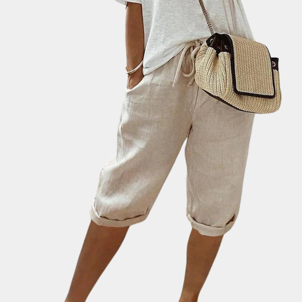 Shorts Femme Longueur Genou Décontractés Avec Taille Réglable Légers Et Respirants Nordic Flair