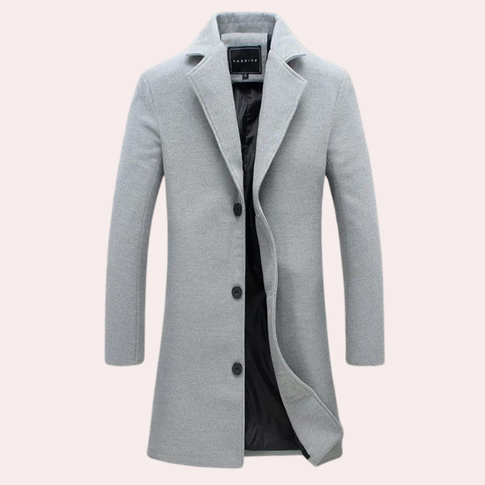 Manteau Homme En Mélange De Laine À Simple Boutonnage Coupe Cintrée Longueur Genou Camel Élégant