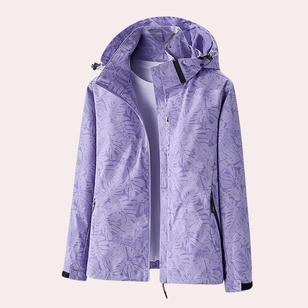 Natalie Veste Imperméable Femme À Capuche Léger Motif Zip Fermeture Éclair Ajustée Pour Tous Temps