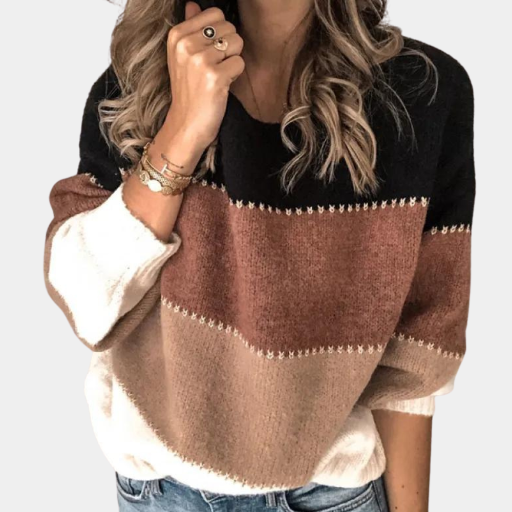 Pull Femme En Maille Douce Coupe Décontractée Col Rond Manches Longues Nordic Flair